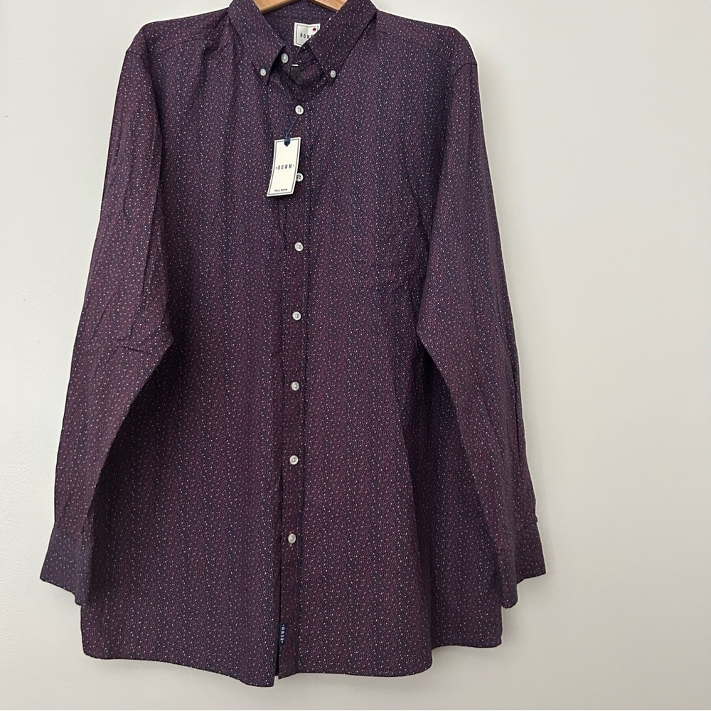 ROWM men’s long sleeved button front shirt 2XT NWT